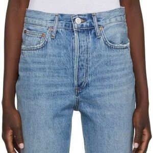 Agolde Blue Fen High-Rise Tapered Jeans